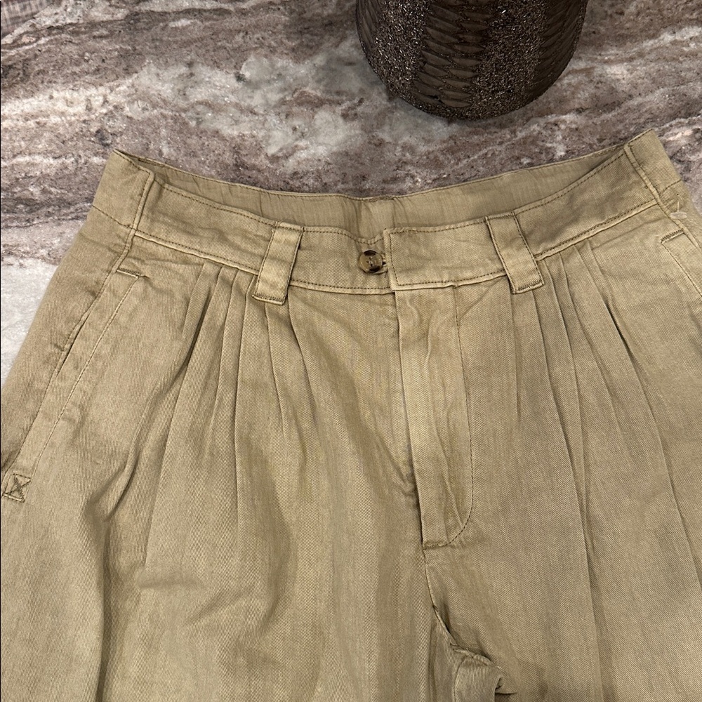 Free People Tan Pleated Bermuda Shorts - Picture 4 of 9